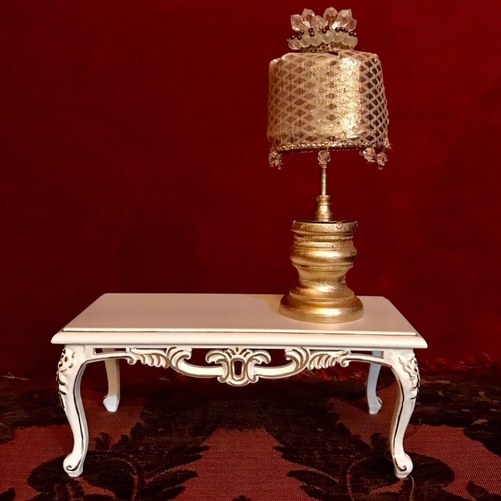 Barbie gold and crystal bead lamp.  Scale 1:6.